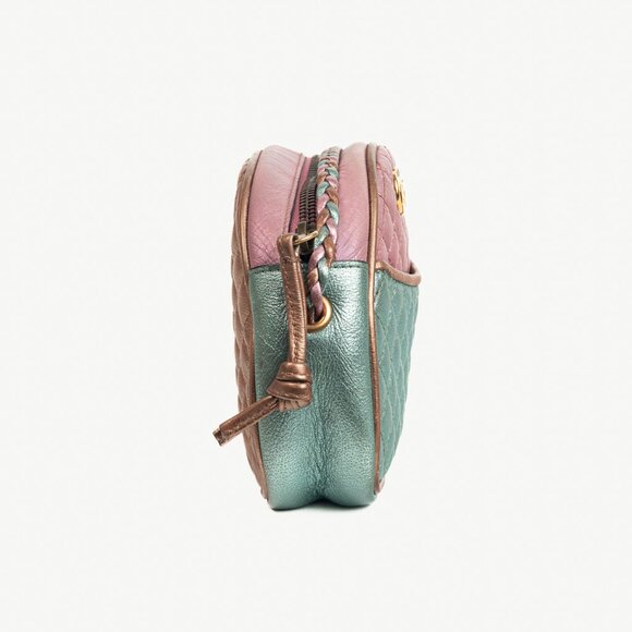 Gucci Zumi Pink & Blue Laminated Leather Quilted Mini Bag - Picture 3 of 12